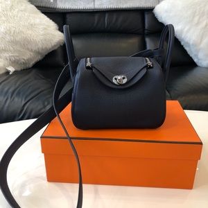 NFS Hermes Mini Lindy Bleu Nuit Clemence ❤️